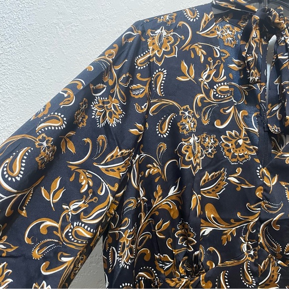 ESTELLE Womens Capitano Paisley Print Brown Navy Plus Size 2X Dress NEW - Picture 6 of 12